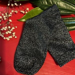 Silver blue black shiny socks size 5-9 women